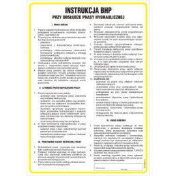 Instrukcja BHP przy obsłudze prasy hydraulicznej -TD/C18