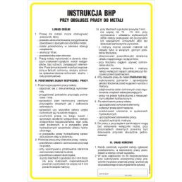 Instrukcja BHP przy obsłudze prasy do metali -TD/C25