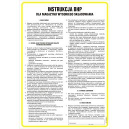 Instrukcja BHP dla magazynu wysokiego składowania -TD/E13