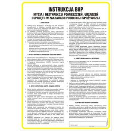 Instrukcja BHP mycia i dezynfekcji pomieszczeń, urządzeń w zakł. produkcji spoż. -TD/G24