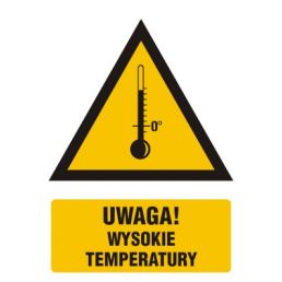 JA015 BK FN - Znak "Ostrzeżenie przed wysokimi temperaturami"