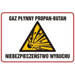 NB012 DU PN - Znak "Gaz płynny propan - butan niebezpieczeństwo wybuchu"