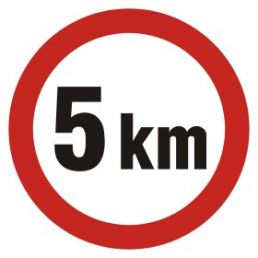 SA005 E2 PN - Znak drogowy "Ograniczenie prędkości 5 km"