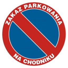 SA010 E2 PN - Znak drogowy "Zakaz parkowania na chodniku"