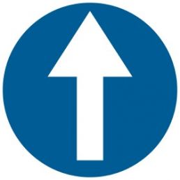 SA019 E2 PN - Znak drogowy "Nakaz jazdy prosto przez skrzyżowanie"