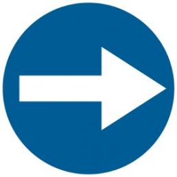 SA020 E2 PN - Znak drogowy "Nakaz jazdy w prawo (skręcanie przed znakiem)"