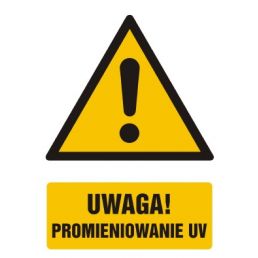 Znak ''Uwaga promieniowanie UV'' GF050