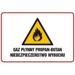NB025 DU PN - Znak "Gaz płynny propan-butan. Niebezpieczeństwo wybuchu /pożaru/"