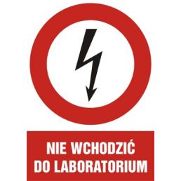 HC012 BK FN - Znak "Nie wchodzić do laboratorium"