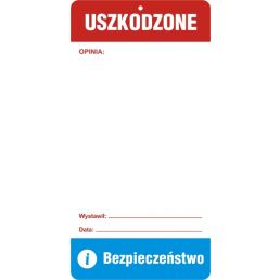 RG151 JP HN - Zawieszka "Uszkodzone" - opak. 10 szt.