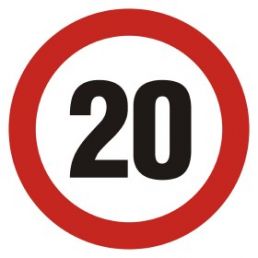 SA026 E2 PN - Znak drogowy "Ograniczenie prędkości 20"