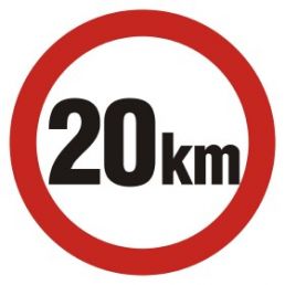 SA027 E2 PN - Znak drogowy "Ograniczenie prędkości 20 km"