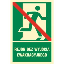 AC027 CB FE - Znak "Rejon bez wyjścia ewakuacyjnego"