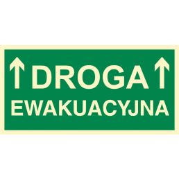 Znak "Droga ewakuacyjna (prosto/w górę)"