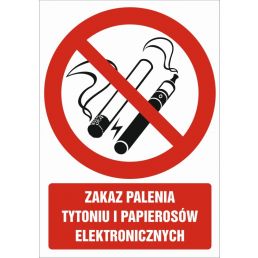 Znak "Zakaz palenia tytoniu i papierosów elektronicznych" GC084
