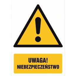 GF001 BK PN - Znak "Uwaga niebezpieczeństwo"