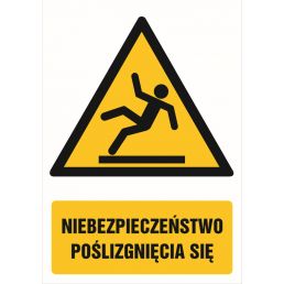 Znak "Niebezpieczeństwo poślizgnięcia się" GF019