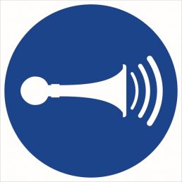 Znak "Nakaz używania sygnału dźwiękowego"