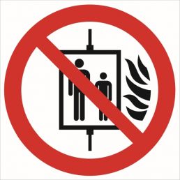 Znak ''Zakaz używania windy w razie pożaru