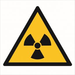 Znak "Ostrzeżenie przed materiałem radioaktywnym lub promieniowaniem jonizującym"