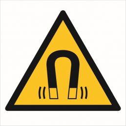 Znak "Ostrzeżenie przed silnym polem magnetycznym"