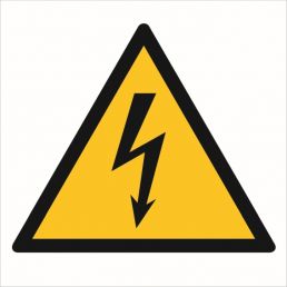 Znak "Ostrzeżenie przed napięciem elektrycznym"