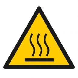 Znak "Ostrzeżenie przed gorącą powierzchnią"