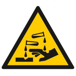 Znak "Ostrzeżenie przed substancjami żrącymi"