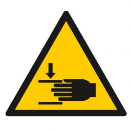 Znak "Ostrzeżenie przed zgnieceniem dłoni"
