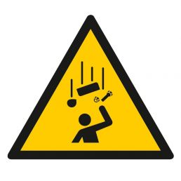 Znak "Ostrzeżenie przed spadającymi przedmiotami"