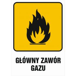 Znak "Główny zawór gazu 2"