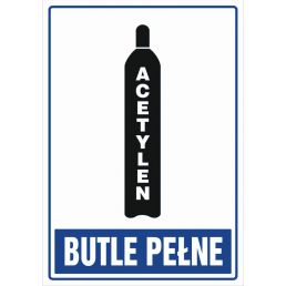 Znak "Butle pełne - acetylen"
