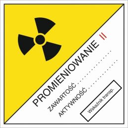 KA004 "Znak ostrzegawczy do oznakowania przesyłek transportowych kategorii II"