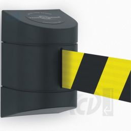 Kaseta ścienna TENSATOR Tensabarrier MIDI (nr 897) mocowana na magnes z taśmą 4,6m, żółto-czarne pasy