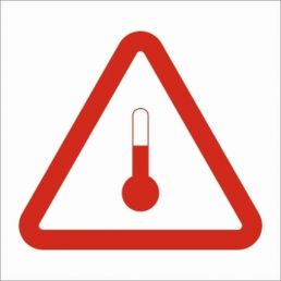 Znak "Oznakowanie dla materiałów o podwyższonej temperaturze"