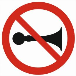 Znak "Zakaz używania synału dźwiękowego"