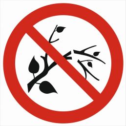 Znak "Zakaz niszczenia lub uszkadzania drzew i innych roślin"