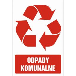 Znak "Etykieta na pojemniki na odpady. Odpady komunalne"