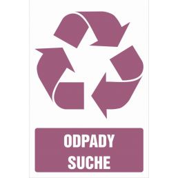 Znak "Etykiety na pojemniki na odpady. Odpady suche"
