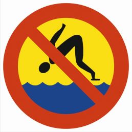 Tablica "Zakaz skakania do wody"