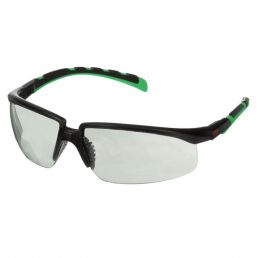 Okulary ochronne szare 3M Solus S2017ASP-BLK - oprawka czarno-zielona