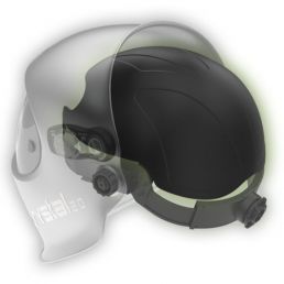 Ochraniacz (osłona) głowy BumpCap OPTREL do przyłbic (nr 5002.840) - zamontowany na przyłbicy