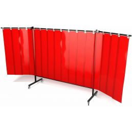 Parawan DEFENDER 4020 x 2000mm z lamelami - czerwony