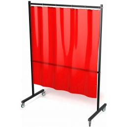Parawan spawalniczy czerwony PROTECTOR 1450 x 2000 mm z kurtyną foliową
