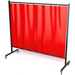Parawan spawalniczy czerwony Regular 2150 x 1900 mm z kurtyną foliową