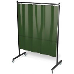 Parawan spawalniczy zielony PROTECTOR 1450 x 2000 mm z kurtyną foliową