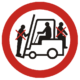 GB002 B2 PN - Znak "Zakaz przewozu osób na urządzeniach transportowych"