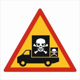 Znak "Samochód przewozi niebezpieczny ładunek"