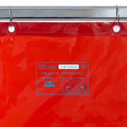 Spinany ekran spawalniczy LAVAshield® WELDAS 137 x 180  cm - czerwony