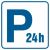 Piktogram RA075 - "Parking płatny - czynny całą dobę" - 10x10cm; płyta 1mm